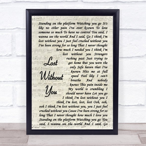 Freya Ridings Lost Without You Vintage Script Song Lyric Print