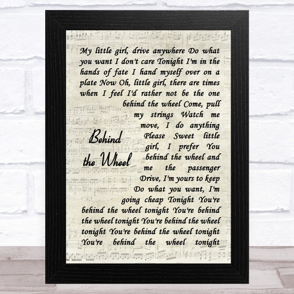 Depeche Mode Behind the Wheel Vintage Script Song Lyric Music Art Print