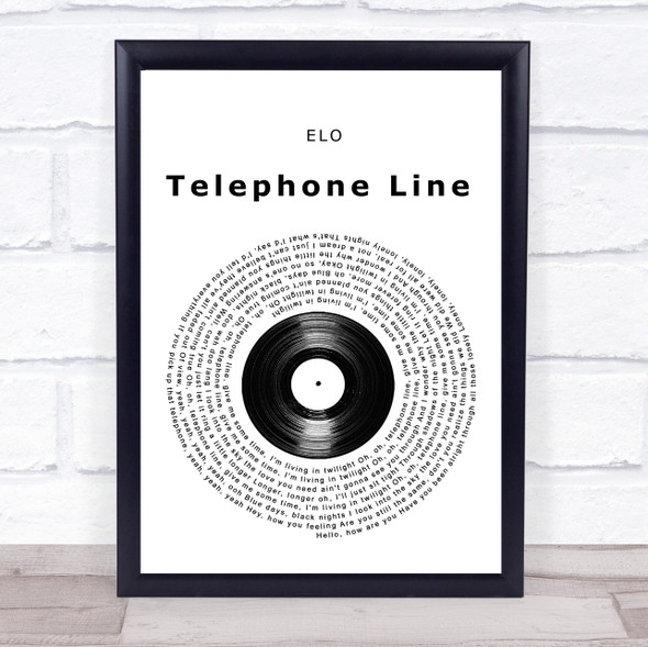 ELO Telephone line Vinyl Record Song Lyric Print