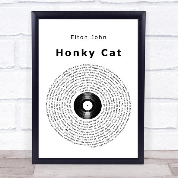 Elton John Honky Cat Vinyl Record Song Lyric Quote Music Print