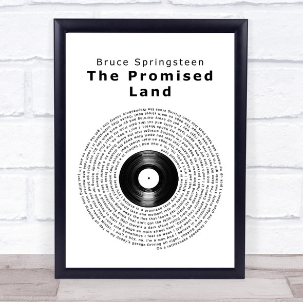 Bruce Springsteen The Promised Land Vinyl Record Song Lyric Wall Art Print