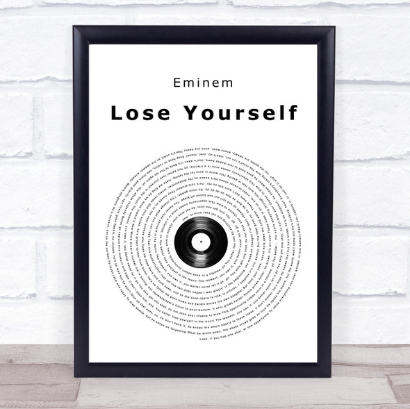 Eminem Lose Yourself Vinyl Record Song Lyric Wall Art Print