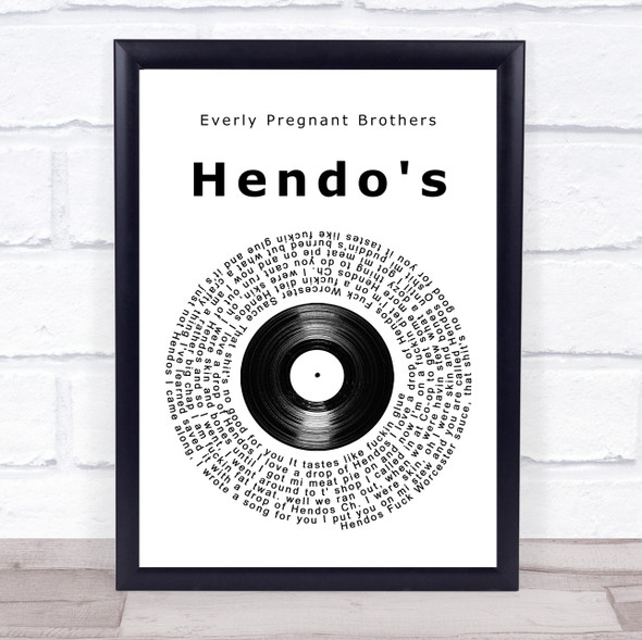 Everly Pregnant Brothers Hendo's Vinyl Record Song Lyric Wall Art Print