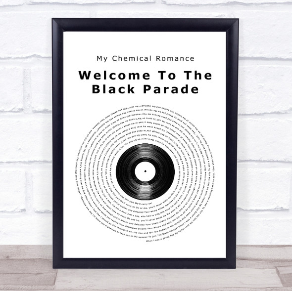 My Chemical Romance Welcome To The Black Parade Vinyl Record Song Lyric Print