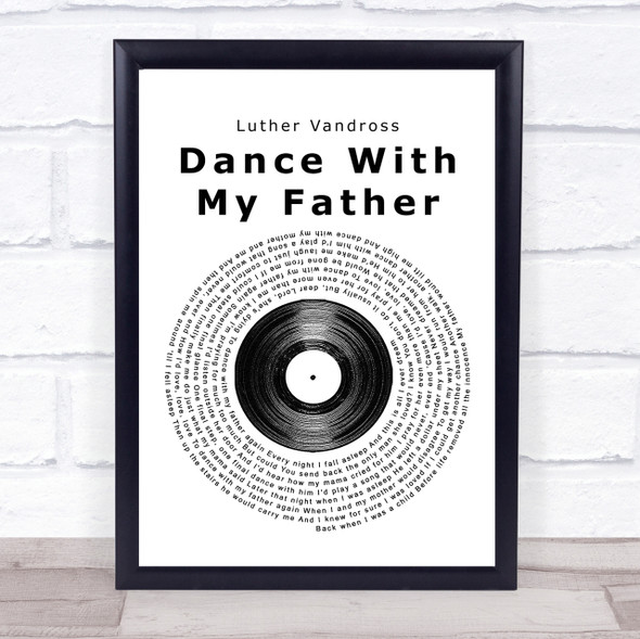 Luther Vandross Dance With My Father Vinyl Record Song Lyric Quote Print