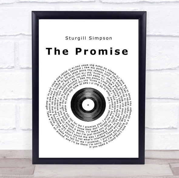 Sturgill Simpson The Promise Vinyl Record Song Lyric Quote Print