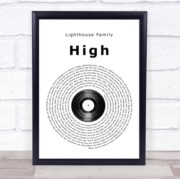 Lighthouse Family High Vinyl Record Song Lyric Quote Print