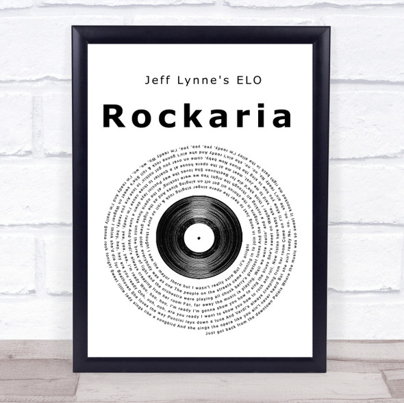 Jeff Lynne's ELO Rockaria Vinyl Record Song Lyric Quote Print