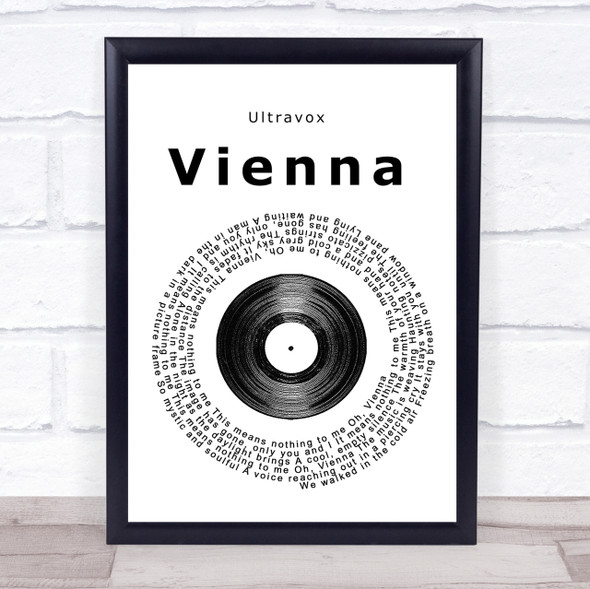 Ultravox Vienna Vinyl Record Song Lyric Quote Print