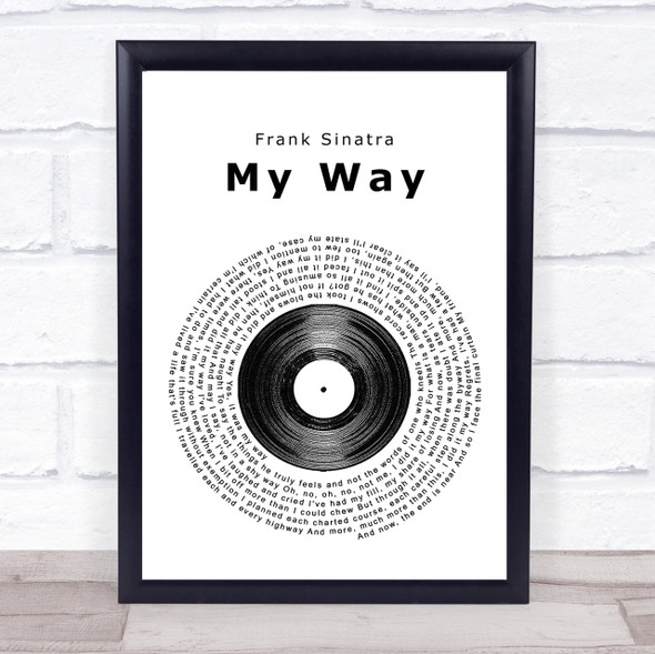 Frank Sinatra My Way Vinyl Record Song Lyric Print