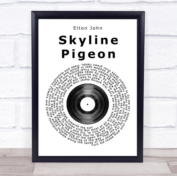 Elton John Skyline Pigeon Vinyl Record Song Lyric Quote Print