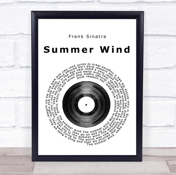 Frank Sinatra Summer Wind Vinyl Record Song Lyric Quote Print