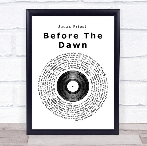 Judas Priest Before The Dawn Vinyl Record Song Lyric Quote Print