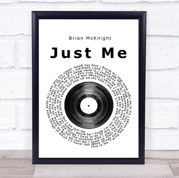 Brian McKnight Just Me Vinyl Record Song Lyric Print