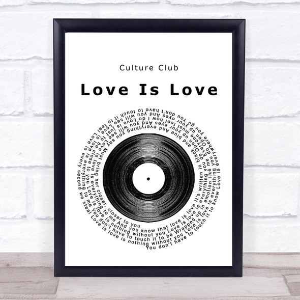 Culture Club Love Is Love Vinyl Record Song Lyric Print