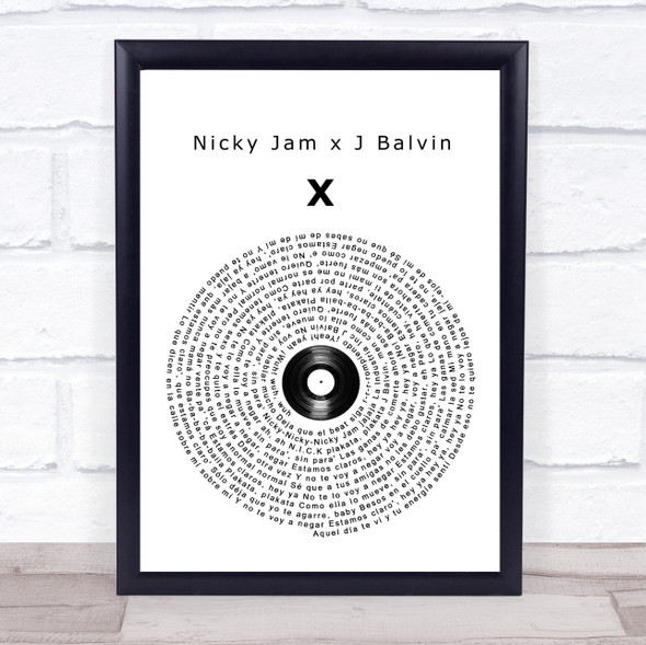 Nicky Jam x J Balvin X Vinyl Record Song Lyric Print