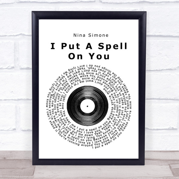 Nina Simone I Put A Spell On You Vinyl Record Song Lyric Print