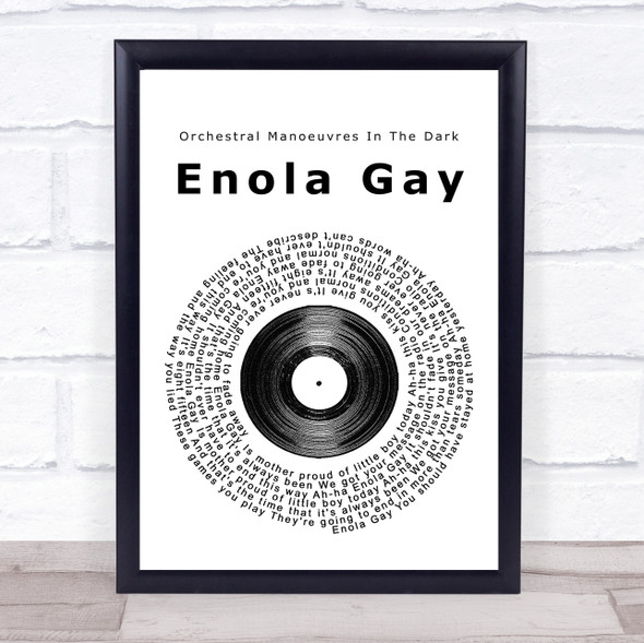 Orchestral Manoeuvres In The Dark Enola Gay Vinyl Record Song Lyric Print