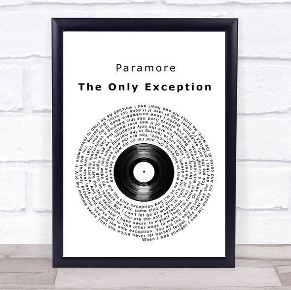 Paramore The Only Exception Vinyl Record Song Lyric Print