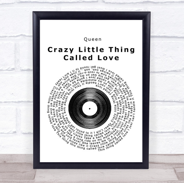 Queen Crazy Little Thing Called Love Vinyl Record Song Lyric Print