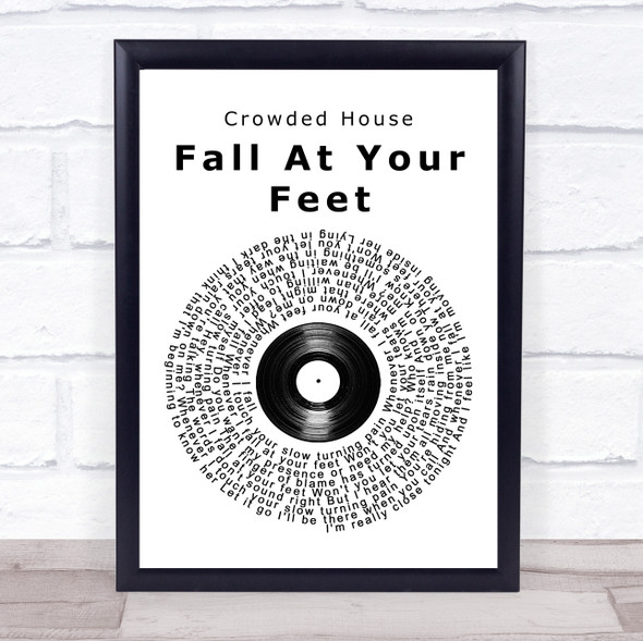 Crowded House Fall At Your Feet Vinyl Record Song Lyric Print