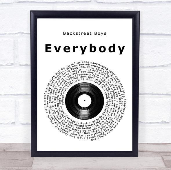 Backstreet Boys Everybody Vinyl Record Song Lyric Print