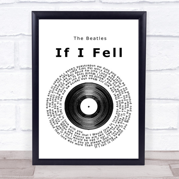 The Beatles If I Fell Vinyl Record Song Lyric Print
