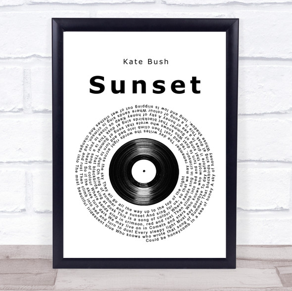 Kate Bush Sunset Vinyl Record Song Lyric Print