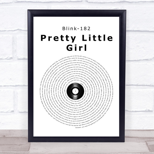 Blink-182 Pretty Little Girl Vinyl Record Song Lyric Print