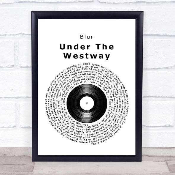 Blur Under The Westway Vinyl Record Song Lyric Print