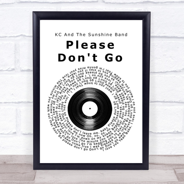 KC And The Sunshine Band Please Don't Go Vinyl Record Song Lyric Print