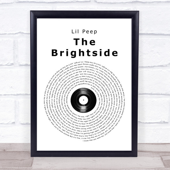 Lil Peep The Brightside Vinyl Record Song Lyric Print