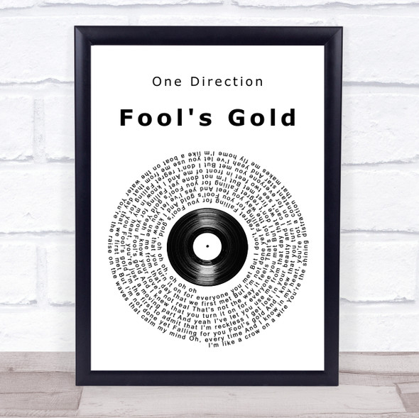 One Direction Fool's Gold Vinyl Record Song Lyric Print