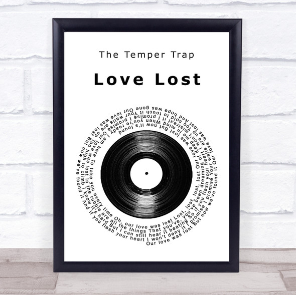 The Temper Trap Love Lost Vinyl Record Song Lyric Print