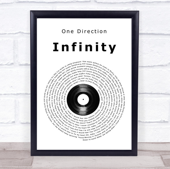 One Direction Infinity Vinyl Record Song Lyric Print