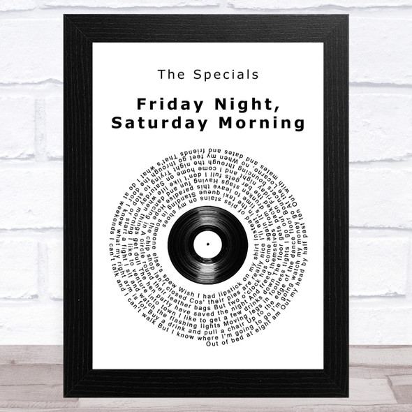 The Specials Friday Night, Saturday Morning Vinyl Record Song Lyric Music Art Print