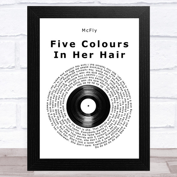 McFly Five Colours In Her Hair Vinyl Record Song Lyric Music Art Print