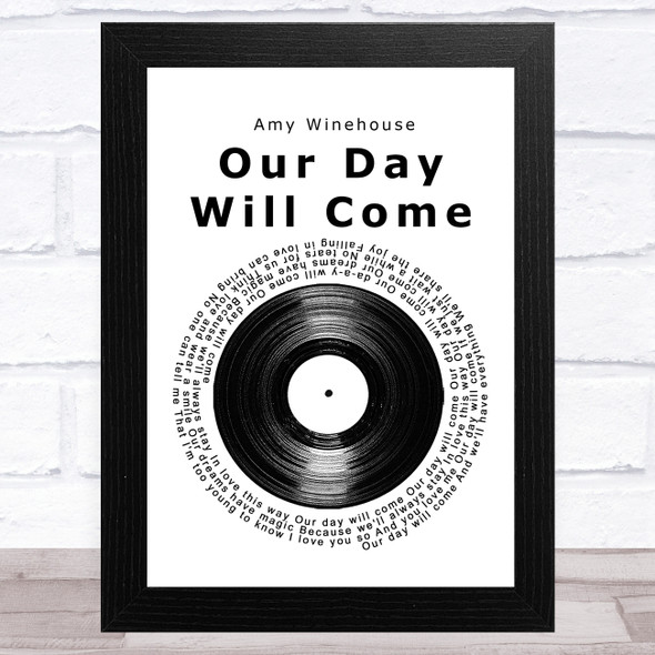 Amy Winehouse Our Day Will Come Vinyl Record Song Lyric Music Art Print