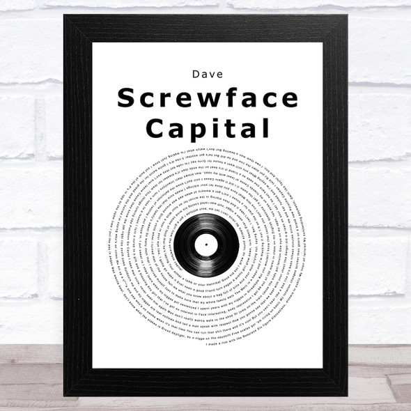 Dave Screwface Capital Vinyl Record Song Lyric Music Art Print