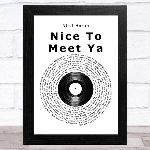 Niall Horan Nice To Meet Ya Vinyl Record Song Lyric Music Art Print