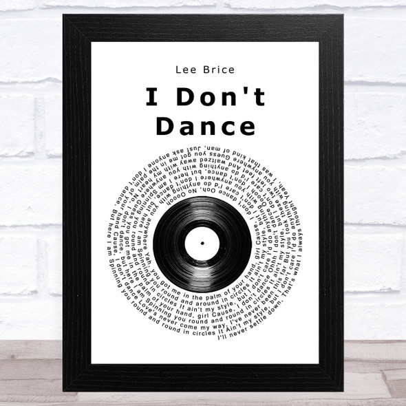 Lee Brice I Don't Dance Vinyl Record Song Lyric Music Art Print