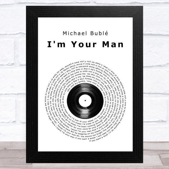 Michael Bubl?® I'm Your Man Vinyl Record Song Lyric Music Art Print
