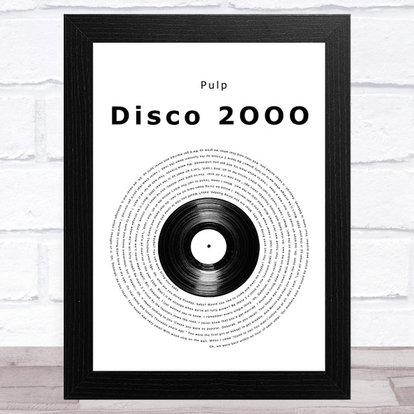 Pulp Disco 2OOO Vinyl Record Song Lyric Music Art Print