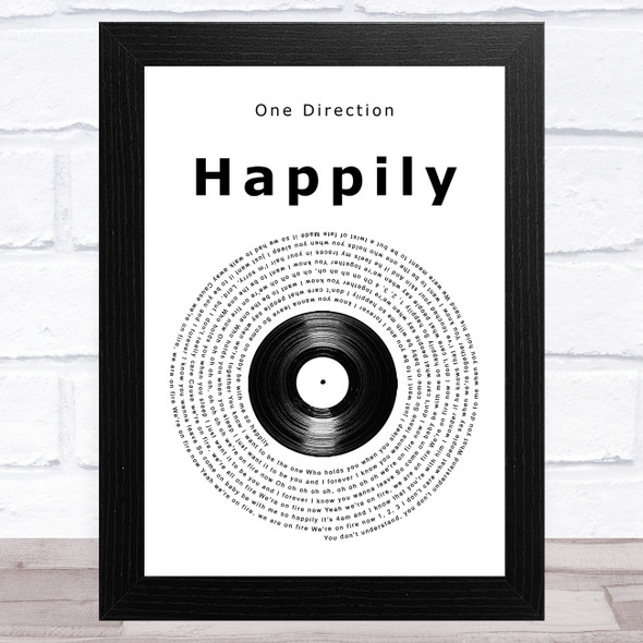 One Direction Happily Vinyl Record Song Lyric Music Art Print