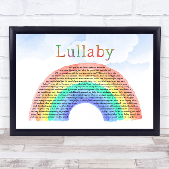 Sigala & Paloma Faith Lullaby Watercolour Rainbow & Clouds Song Lyric Quote Music Print