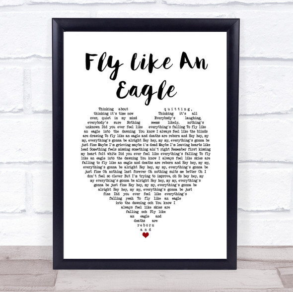 Stereophonics Fly Like An Eagle White Heart Song Lyric Print