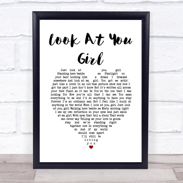 Chris LeDoux Look At You Girl White Heart Song Lyric Print