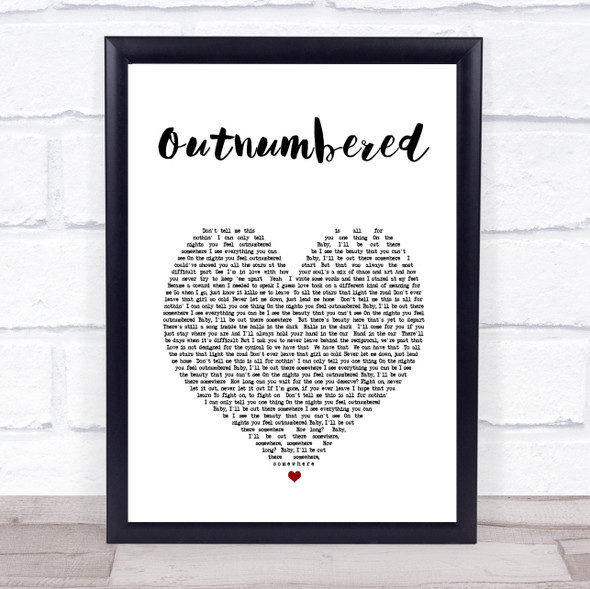 Dermot Kennedy Outnumbered White Heart Song Lyric Print