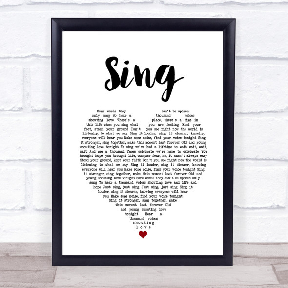 Gary Barlow & The Commonwealth Band Sing White Heart Song Lyric Print