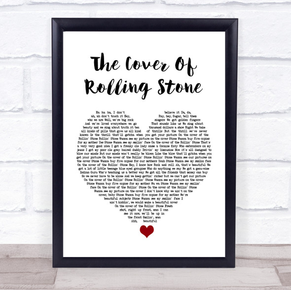 Dr. Hook The Cover Of 'Rolling Stone White Heart Song Lyric Quote Music Print